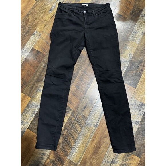 Eileen Fisher Organic Cotton Stretch Mid Rise Skinny Solid Black Jeans 8 - Picture 1 of 9